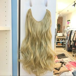 Fish line band halo hair extension
